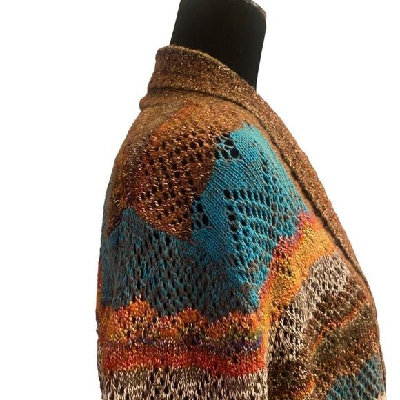 Alfred Dunner‎ Walnut Grove Striped Pointelle Cardigan Sweater Sz 1X - Picture 7 of 14